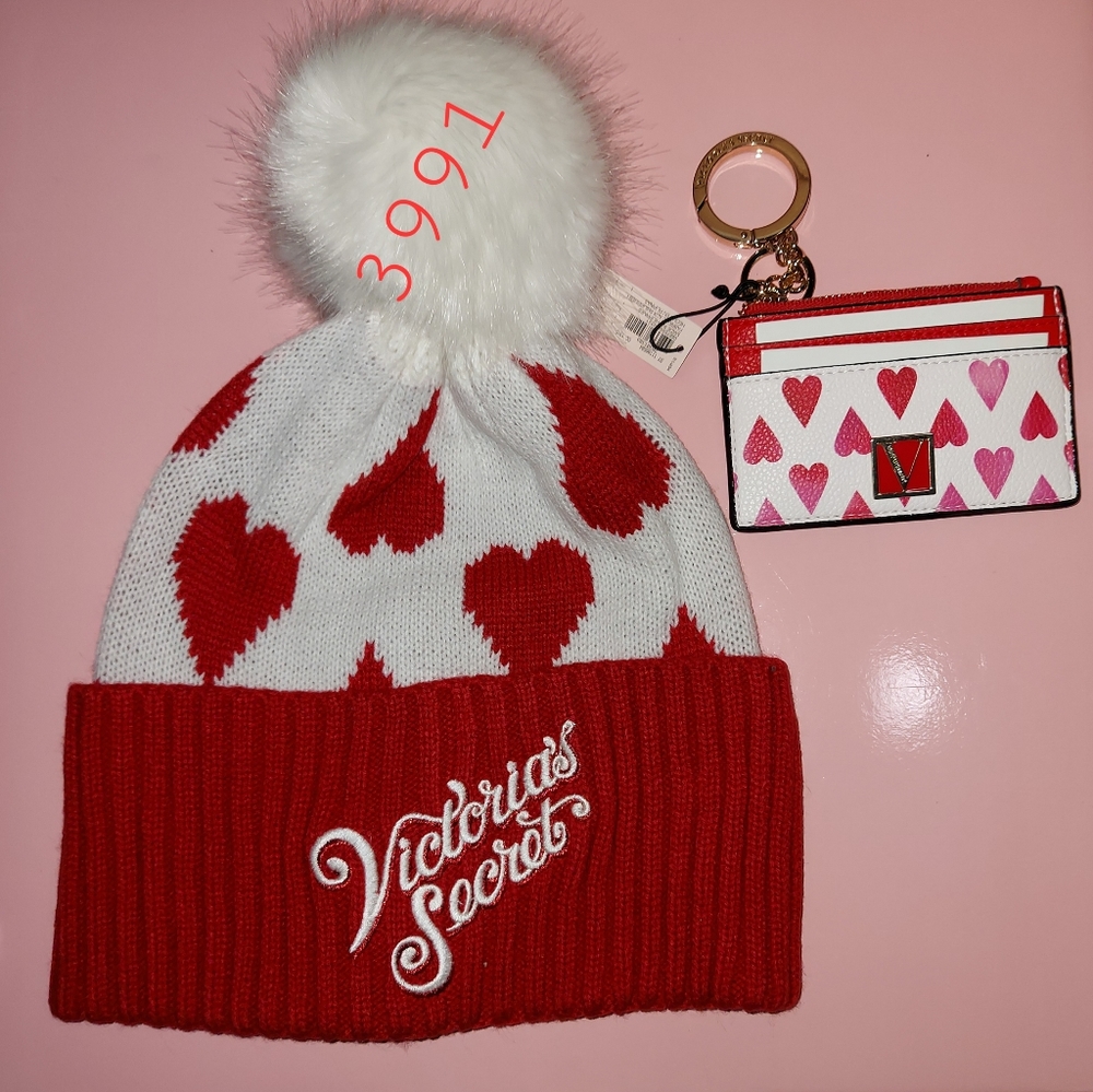 VS Matching Beanie and Card case NWT